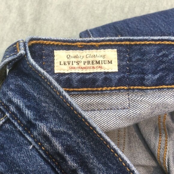 Levis 501 Jeans 27x28 Button Fly Skinny Tapered Distressed Medium Mom - Picture 14 of 16